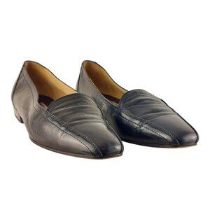 VTG Roberto Vianni Soft Black Leather Women Loafers Size 6.5 US